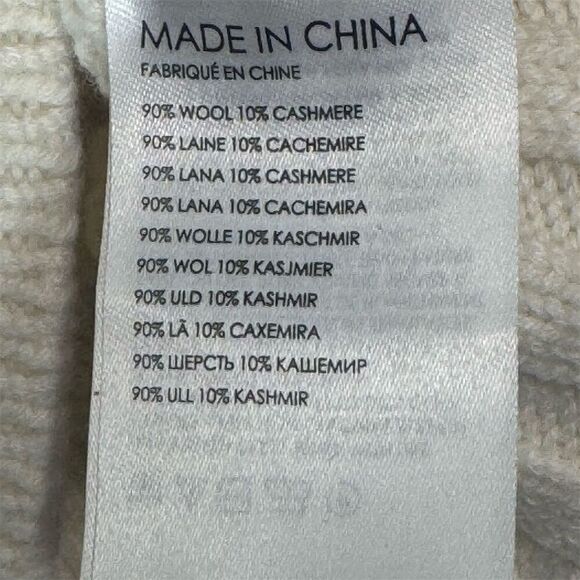 Club Monaco Women’s M Cream Cashmere Blend Sweater Wool Textured Knit Pullover - Picture 8 of 10